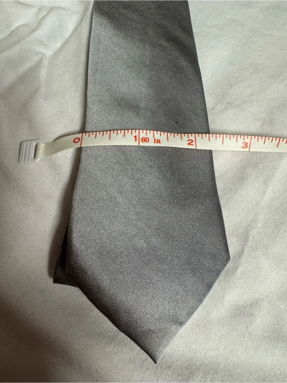 Calvin Klein Men's Silver Gray Solid Silk Tie